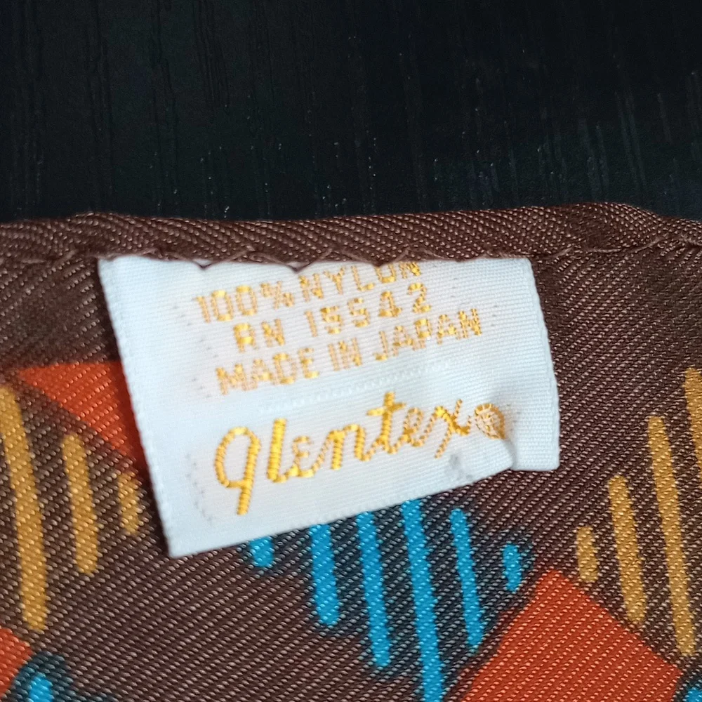 Glentex Women's Vintage Plaid‎ Scarf - Brown, Blue, Orange